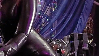 Eva Latex Dominate Rubber Slave Femdom Gloves Handjob Heels Catsuit Slave Pvc Hot MILF Big Ass