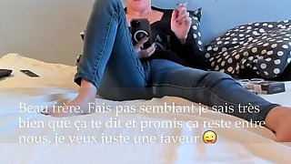 French MILF Step Sister Takes Off Condom for Creampie - Big Natural Tits Amateur