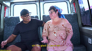 BBW Mature Rough Ass Fisted During Bus Drive