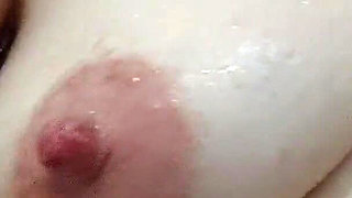 Wet Milky Tits with Hairs on Areolas