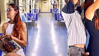 The Slut Got a Blowjob From a Stranger on the Bus in Public!