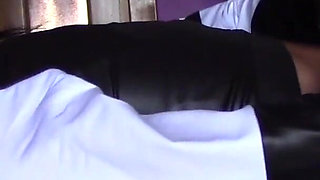 She's hogtied on a table, nylon hooded, roughly throated for ten minutes with massive cum swallow