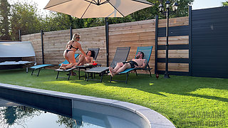 Marie and Lucas Lumacarie Fuck with Adelie by the Pool