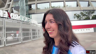 Horny Football Player Katty West Catches a Fan Near the Stadium to Have Sex