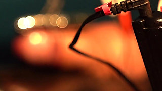 Edging in a Vacuumbed with Electro, Toys Combined with Some Hand Deepthoating and Loads of Spit.