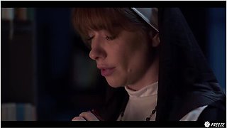 Freeuse Fantasy, Sata Jones And Sam Bourne - Porn For Atheists - Redhead Nun Time Stop Facefucked With Cum In Mouth