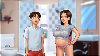 Summertime Saga - Gameplay - Roleplay - Wet Shirt Pregnant Teen and Teen's Photoshoot