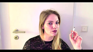 Close up Smoking in Black Lace