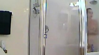 MILF stepmother spied in the shower