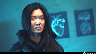 Asian & Brunette Lesbian Seduction - Lezdom Mind Control Vampire Sex