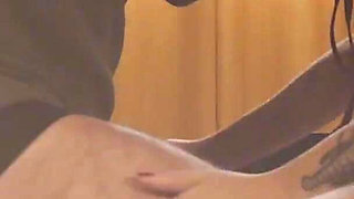 Big Booty Brunette Gives an Amazing Cock Massage