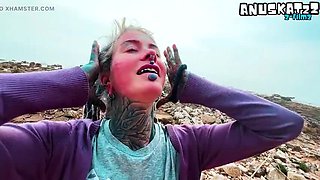 Public Blowjob with Cum on Face Outdoor - Anuskatzz German Tattoo POV