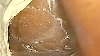 Ebony Girl Twerking in Her Bathroom and Neighbour Sneak in to Fuck Booty