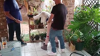 Amateur Threesome Fucking Our Stepsister in the Garden