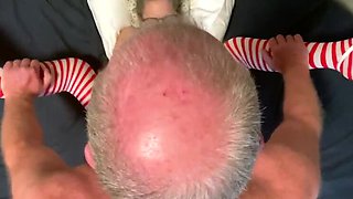 Stepmom Anal POV with Big Facial from Daddy - Squirting Senior Amateur