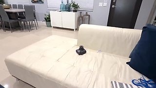 Incredible curvy stepsister with blue hair delivers the ultimate pleasure to her stepbro while they are home alone