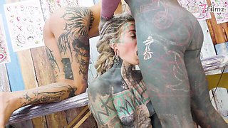 Thrilled Anuskatzz and Lily Lu's threesome smut