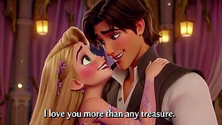 RAPUNZEL & FLYNN RIDER LANTERN TOWER PASSION - Romantic 3D Anime