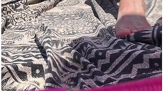 Voyeur Sexy Girl On Public Beach Sunbathing Taking Off Her Swimsuit Exhibition Pussy