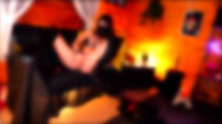 Sexy brunette wearing stockings masturbates webcam