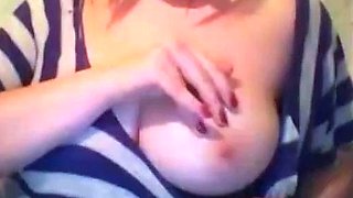 German Redhead with Big Tits on Public Cam