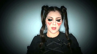 Getting Ready for Halloween with My New Dark Emo Cosplay, to See How Slutty I Can Be in It
