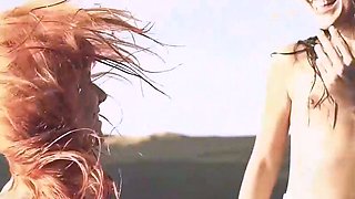 Two steamy lesbos have public bang-out on beach