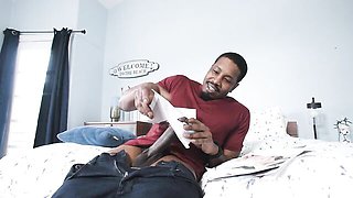 Blonde angel with round ass Bridgette B is jumping on a big black dick