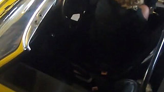 Behind the scenes vintage car