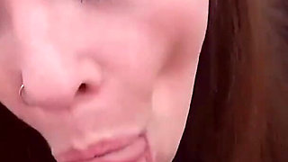 Cute teen Kassondra Raine POV no hands bj and cum swallow