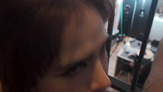 Secret Blowjob and Facial While My Friend Films a Vlog