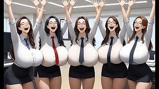 Boobs Office Lesbians, Ai Animation