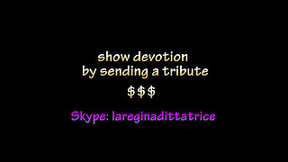 Blonde in Lingerie Dominates Masked Man with Heels