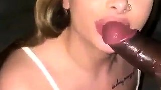 Italian amateur blonde blowing big cock