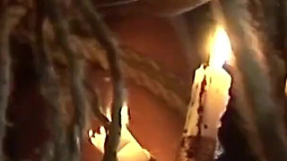 Witch Hangs Upside Down and Gets Drizzled with Black Wax