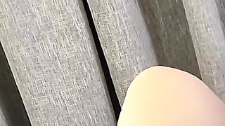 Mistress Fucks Her Slave Husband in the Ass with Her Feet and Rubs Her Juicy Pussy in Excitement