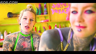 Naughty German Lesbians In Spanking Session – String Outfit &Vinyl Tease With Deepthroat Strap-On