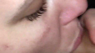 Real Homemade Wife Sucking Big Cock on Her Knees and Gets Cum on Face