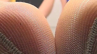 4 Sweaty Pantyhose Feet, 1 Foot Job, Your Humiliation - Race Queens Arisu Otsu & Shizuku Hanai Control You with Their Toes. POV