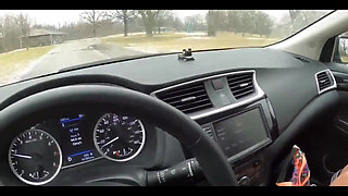 Teen Girl in Plaid Skirt Gets a Ride to School From a Stranger on a Snowy Day