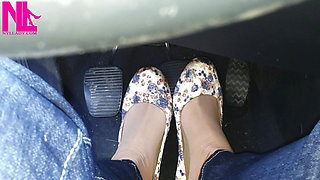 Pedal Pumping in Flowered Flats