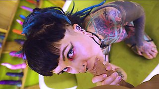 Tattooed model Illuz gets fucked by her boyfriend