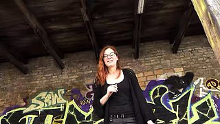 GERMAN SCOUT - Glasses Ginger Redheadh MILF Mona Einhorny