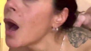 Busty Wife Working From Home Gets Interrupted Ends up Getting a Facial as Reward