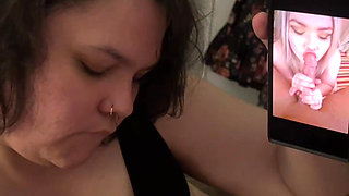 Chastity Cuck Teasing! Dirty Talk Sph & Showing Him Pictures of Me with My Bull! Vibrator Stimulating