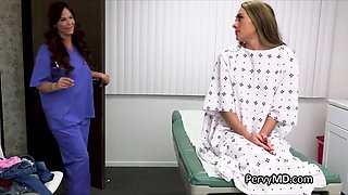 Doctor nurse duo seducing sexy patient