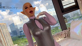 Mistress Danica latex solo masturbation
