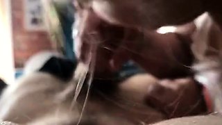 Cute College Girl Gives a Blowjob and Swallows