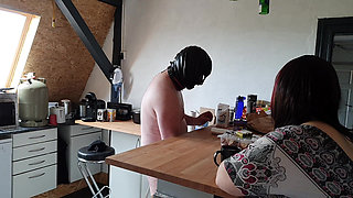 Cleaning the Kitchen with Fixed Eggs Housework with a Difference