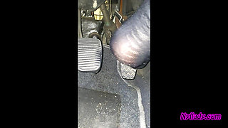 Nyllady Driving and Revving Her Bravo in High-heeled Boots and Black Ballet Flats